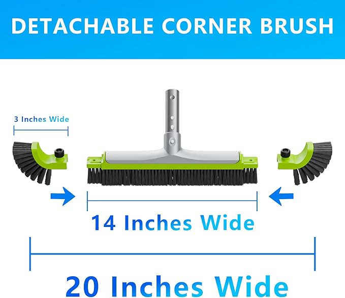 Sepetrel 20” Pool Brush Head for Cleaning Walls, Heavy Duty Inground/Above