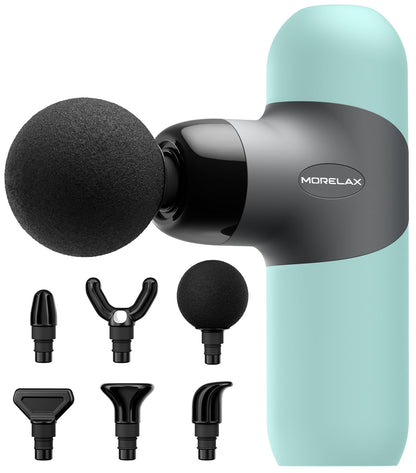 Mini Massage Gun, Percussion Muscle Massager for Back Pain Relief, Compact Sports Travel Massage Gun with 6 Massage Heads 4 Speeds, Gift for Her, Home, Athletes