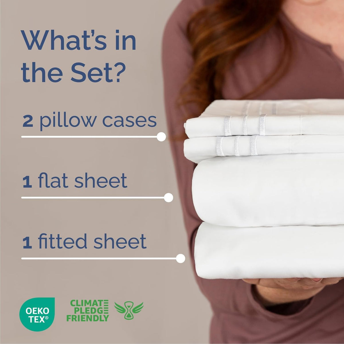 King Size 4 Piece Sheet Set - Comfy Breathable & Cooling Sheets - Hotel Luxury Bed Sheets for Women & Men - Deep Pockets, Easy-Fit, Extra Soft and Wrinkle Free Sheets - White Oeko-Tex Bed Sheet Set