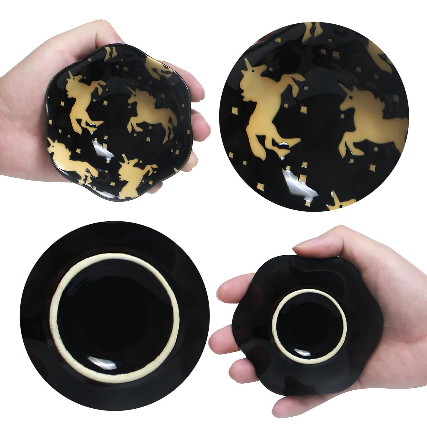 AYFDISHS 4 Inch Ceramic Dipping Bowls, Side Dishes Soy Sauce Dishes Chinese/Japanese Serving Dishes for Sushi Appetizer Plates for Kitchen Home, Set of 4