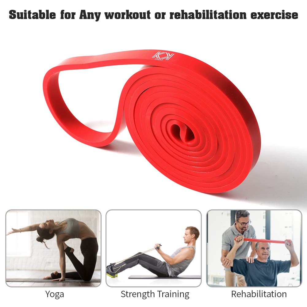 KK Resistance bands for men and women fitness workout exercise, flexibility and strength training. Pull up resistance exercise bands suitable for home, gym. (Red-Green-Purple)