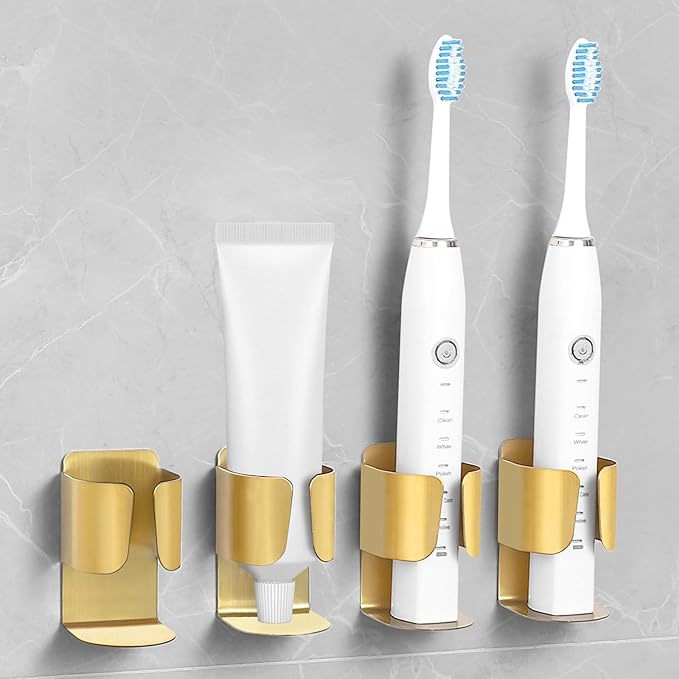 Electric Toothbrush Holder, 304 Stainless Steel Wall Mounted Self Adhesive