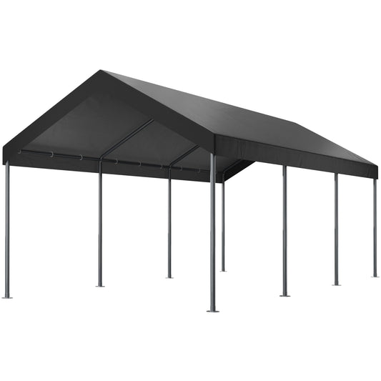 Shintenchi 10x20ft Heavy Duty Carport with UV&Wind Resistant Canopy,Portable Carport Garage Shelter with Stable Powder-Coated Steel Frame,Outdoor Carports for Car,Bike,Camp,Storage(Grey)