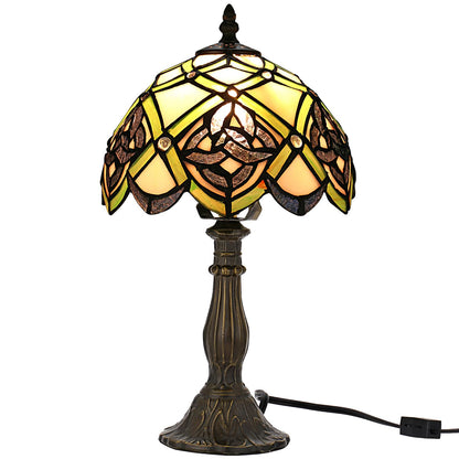 KY&BOSAM Tiffany Table Lamps Irish Celtic Stained Glass Light Lamp 17500 Lumen Style Shade E26 Bulb Holder Metal Base 8*8*14 Inch Memory Gifts Bedroom Living Room Kitchen Office St Patrick's Day Decor