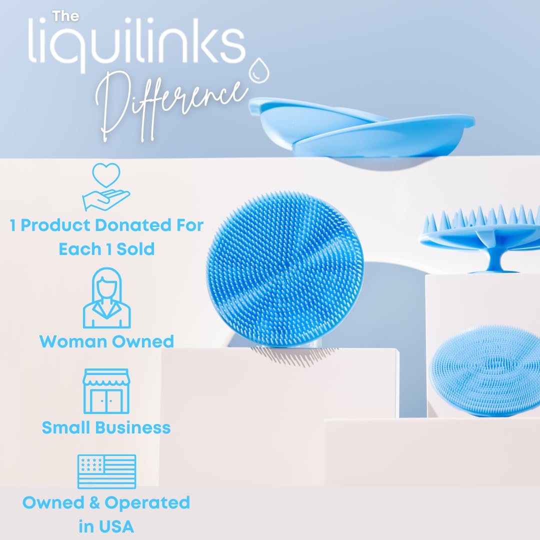 LiquiLinks Beauty Gift Set for Face & Body - Spa Kit with Silicone Wristbands, Body Scrubber, Face Buffer & Scalp Exfoliator - Essential Skincare for Teen Girls & Women (Sage Green)