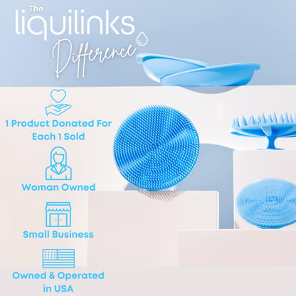 LiquiLinks Beauty Gift Set for Face & Body - Spa Kit with Silicone Wristbands, Body Scrubber, Face Buffer & Scalp Exfoliator - Essential Skincare for Teen Girls & Women (Sage Green)