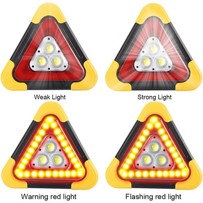 Tempsnow 2Pcs LED Emergency Triangle Solar Charging Safety Triangle 5 Mode