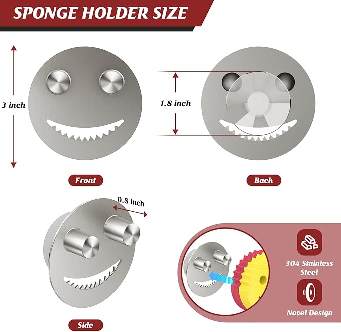 Sponge Holder for Kitchen Sink, Sink Caddy Organizer