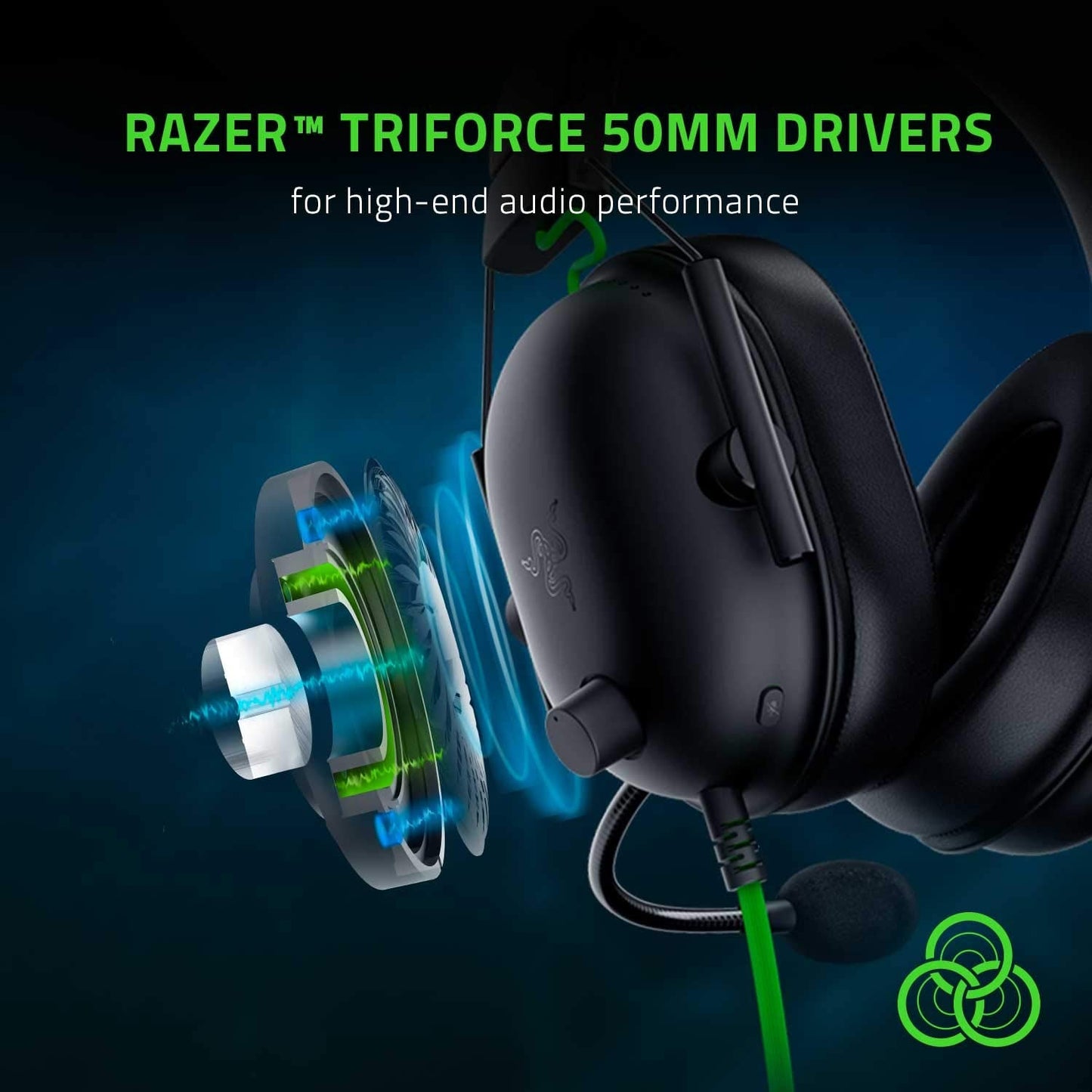 Razer BlackShark V2 X - Multi-Platform Wired Esports Headset (Triforce 50 mm Drivers, Advanced Passive Noise Cancellation, 7.1 Surround Sound, Hyperclear Cardioid Mic) Black