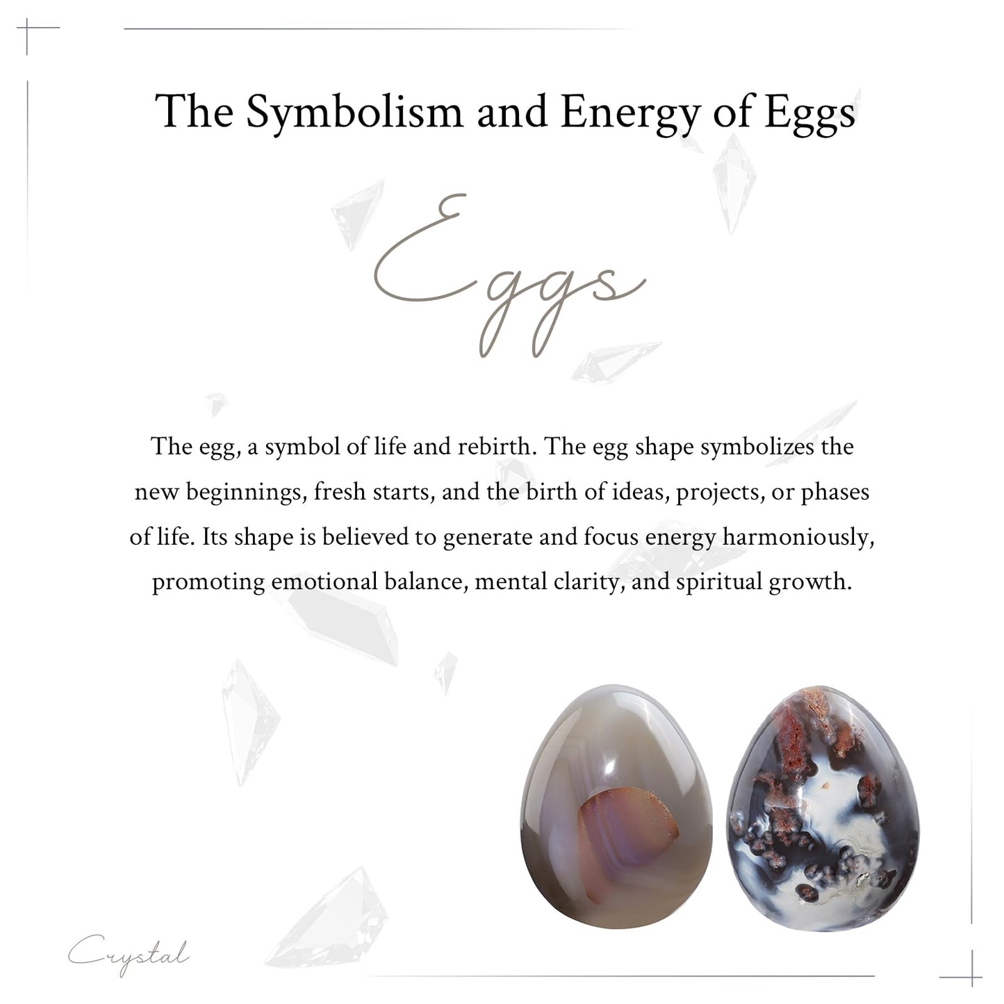 mookaitedecor Natural Orca Agate Crystal Egg Decor, Polished Geode Stone Egg with Acrylic Stand for Easter Home Tabletop Display, 60-75 mm High, 201-300g