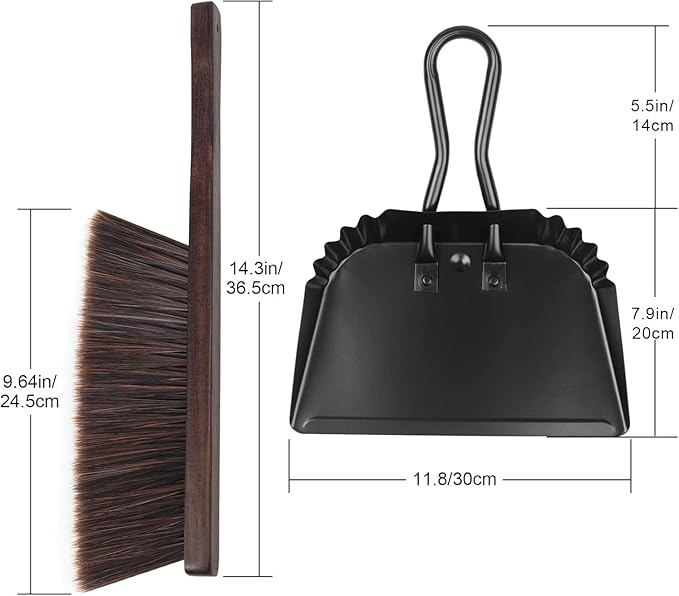 Dust Pan and Brush Set-Handheld Angled DustPan and Hand Broom Set, Large dust