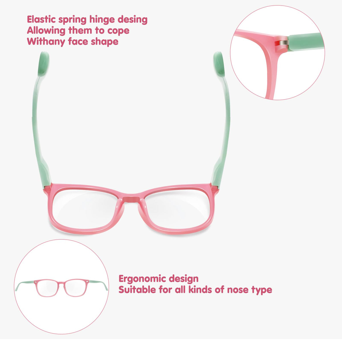 CHEERS DEVICES Blue Light Glasses for Kids Boys Girls Teens - 5 Pack Computer Glasses with Unbreakable Frame and Anti-Glare - blue light glasses for teen girls, lentes de sol para niños (Age 8-16)