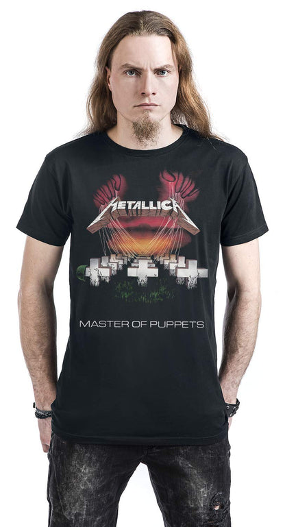 Metallica Men's Master of Puppets European Tour '86 BL_TS: M T-Shirt, Black (Black Black), Medium (Size:Medium)