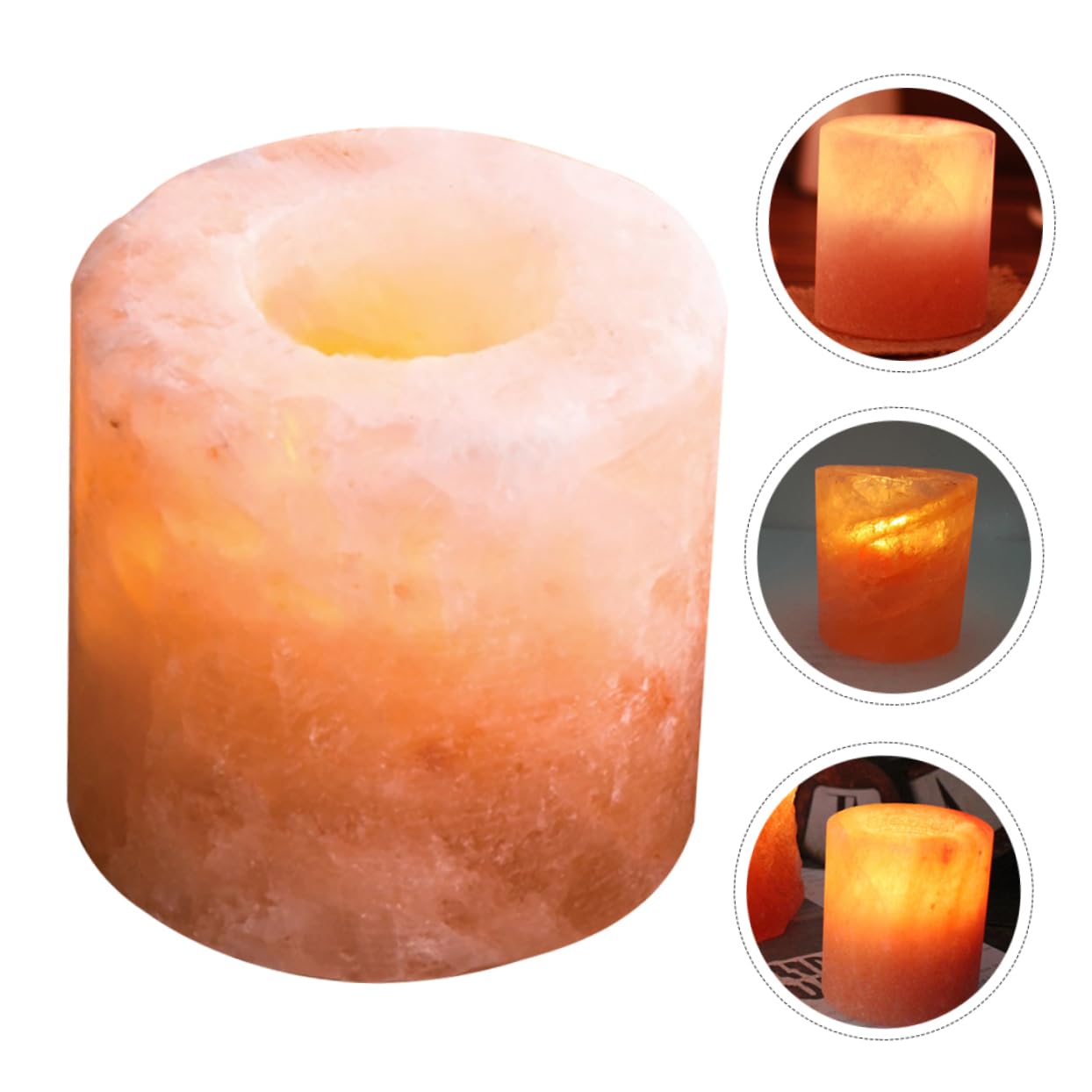 JECOMPRIS Himalayan Salt Candle Holder Elegant Table Centerpiece for for Home Decoration and Cozy Ambiance