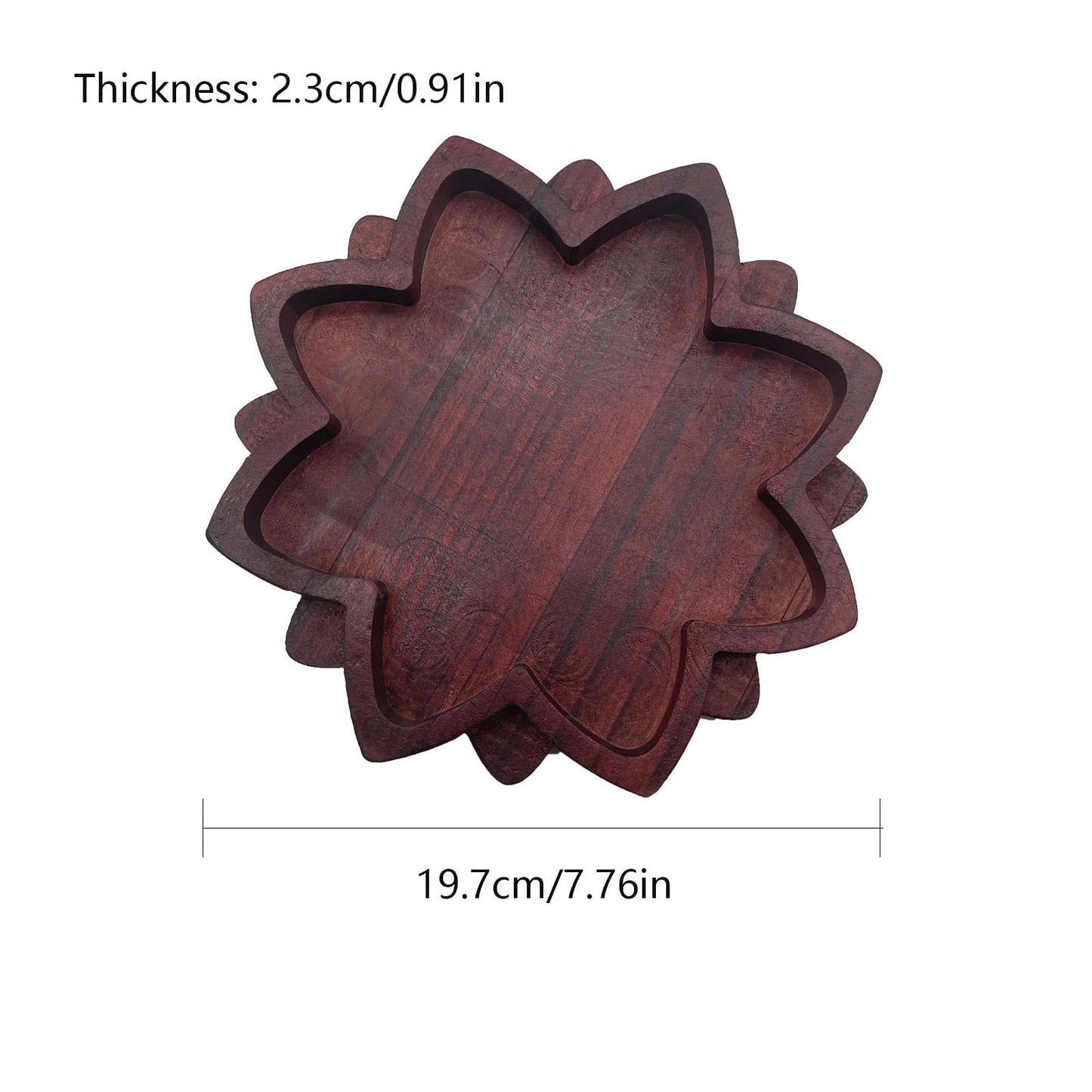 ZHU YU CHUN 1 PC Lotus Crystal Decorated Wooden Tray Mandala Crystal Holder Stone Tray Wooden Jewelry Board Shelf Healing Organizer