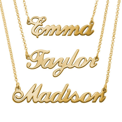 MyNameNecklace Name Necklace - Personalized Engraved Name Pendant Jewelry Precious Metals Sterling Silver 925 & Gold Plating - Nameplate Necklace Gift for Her