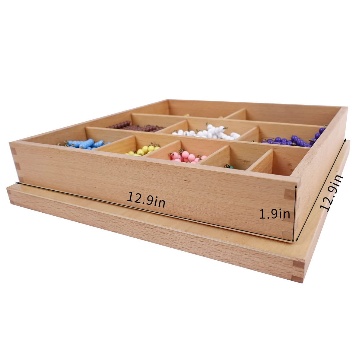Hidoggy Montessori Toys for 3+ Year Old Wooden Math Games Counting Beads Checker Board Beads and Numbers Teaching Counting Toys Preschool Mathematics Material for Kid Toy