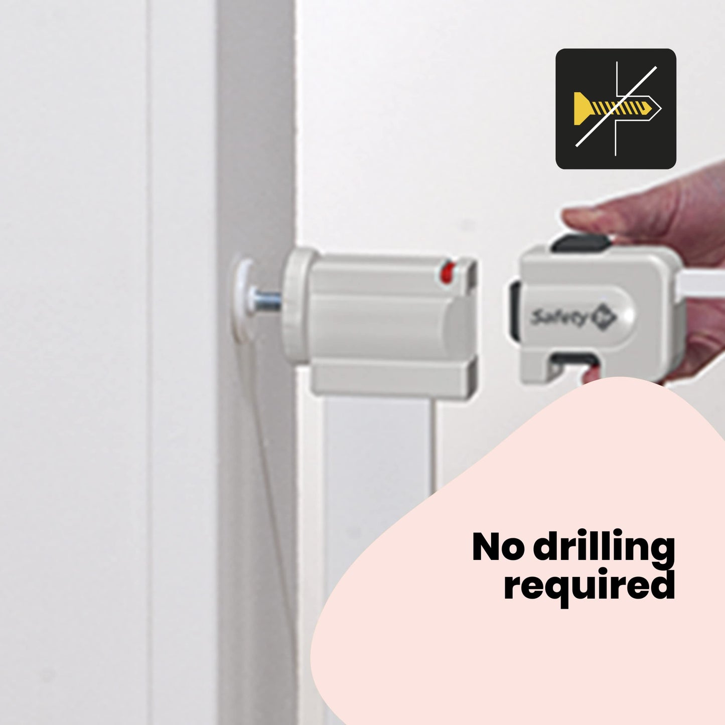 Safety 1st Easy Close Extra Tall Metal Gate, Baby Stair Gate Pressure Fit, 73-80cm (max. 94cm), Extra Tall Gate (91cm), Easy-Closing Baby Safety Gate, No-Screw Installation (No Drilling), White