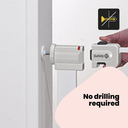 Safety 1st Easy Close Extra Tall Metal Gate, Baby Stair Gate Pressure Fit, 73-80cm (max. 94cm), Extra Tall Gate (91cm), Easy-Closing Baby Safety Gate, No-Screw Installation (No Drilling), White
