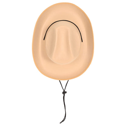 Beistle Novelty Felt Cowboy Hat For Country Western Theme Wild West Party Supplies, Halloween Costume Dress Up, Tan