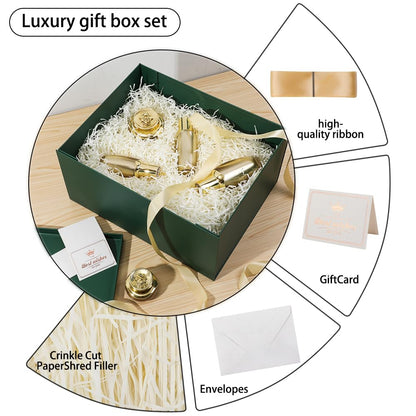UoeRing 1Pcs Green Extra Large gift box with lids 16.5×13×8 Inches gift boxes for presents,Birthday Box (include Ribbon, Paper Shred Filler Gift Card & Envelopes)