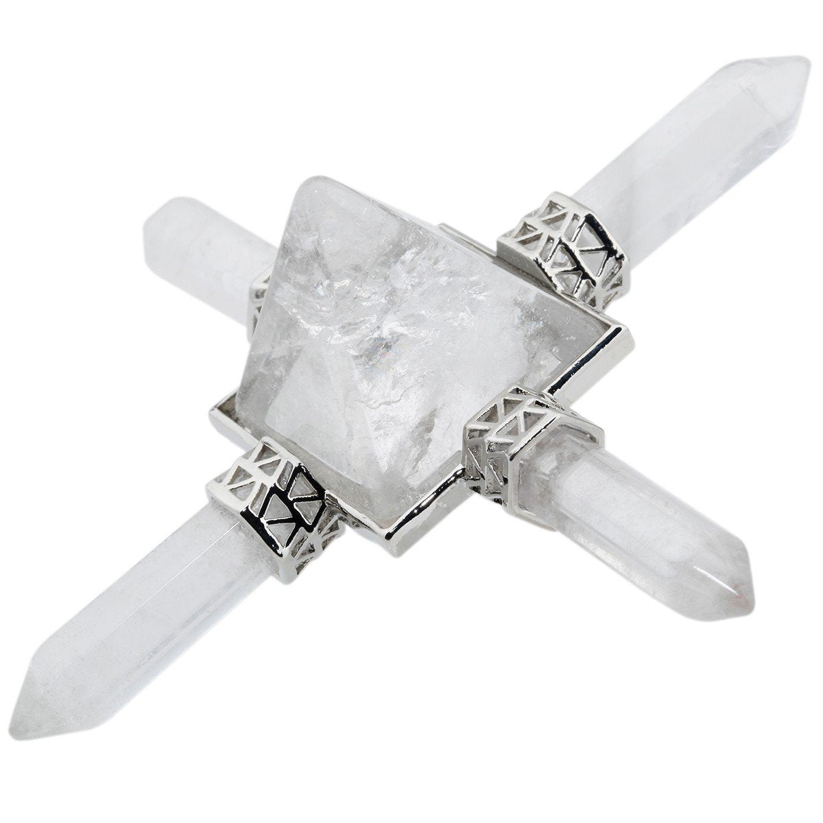 Rockcloud Pyramid Energy Generator, Reiki Chakra Healing Crystal Stone,Rock Quartz