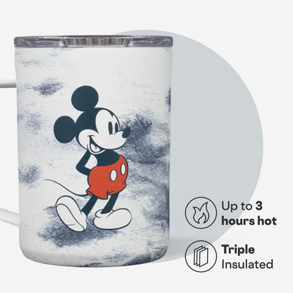 Corkcicle Classic Coffee Mug - Triple Insulated Stainless Steel for Travel - Shatter-Proof Lid - Keeps Drink Hot Over 3 Hours - Holiday Mug Gift - Great for Gifting Warmth - 16 oz - Mickey Tie Dye