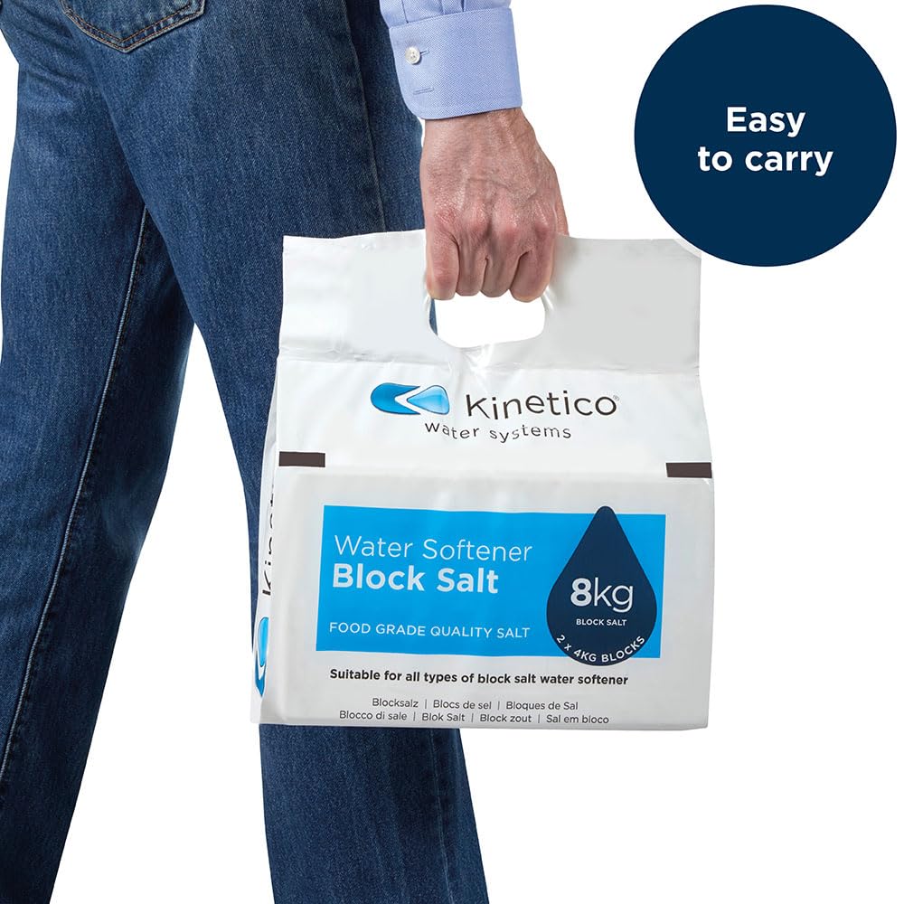 Kinetico Block Salt for Water Softeners - Genuine Kinetico Product - Delivers Superior Performance - 3 packs with 6 salt blocks in total