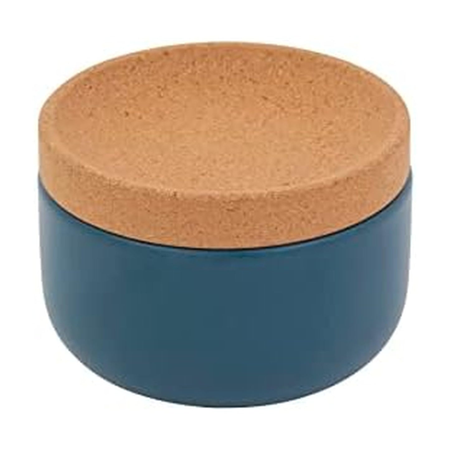 Kamenstein Ceramic and Cork Salt Pig with Easy Lift Lid for Easy Access,Teal