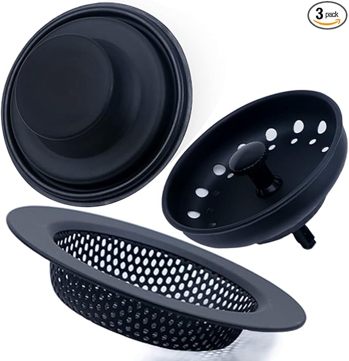 3 Pieces Kitchen Sink Stopper Strainer, 3 in 1 Kitchen Sink Basket Strainer