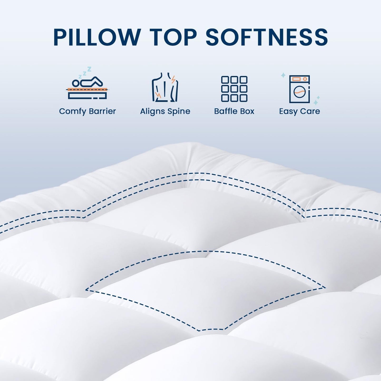 YUGYVOB Queen Mattress Topper Extra Thick, Cooling, and Breathable Mattress Pad 8-21" Deep Pocket Soft Down Alternative Fill