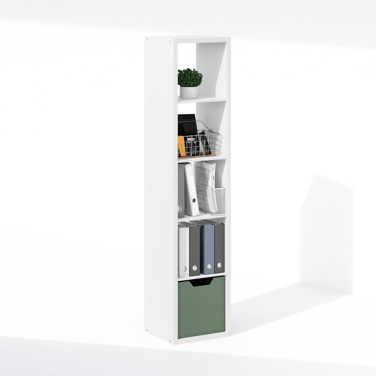 Furinno Cubic Closet Organizers and Storage, 5-Cube Closet Organizer, Open Shelf Closet Storage, Extra Thick Frame for Wardrobe, Bedroom, Living Room, White
