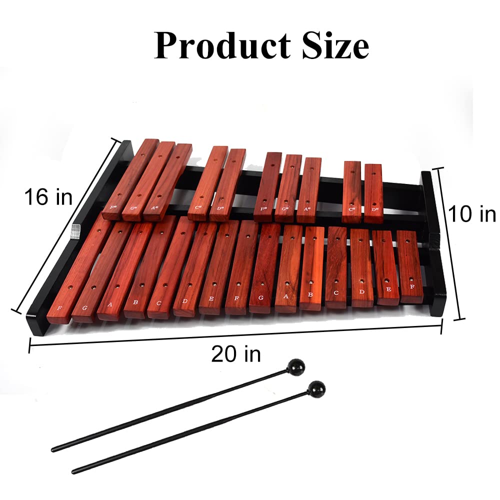 TNZMART 25 Note Xylophone Wooden Glockenspiel Xylophones with Mallet Professional Percussion Instrument (Xylophone)