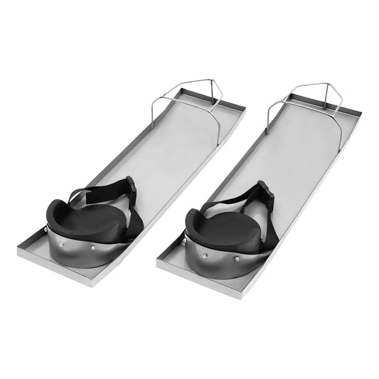 Concrete Knee Boards Slider Knee Boards 28'' x 8'' Kneeler Board Stainless Steel Kneedboards Concrete Sliders Pair Moving Sliders w/Concrete Knee Pads & Board Straps for Concrete Finishing