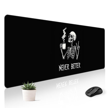 Stanoha Mousepad Desk Mat Gaming Large Keyboard Cute Office Desktop Computer Laptop XXL Long Big Kawaii Aesthetic Girly Pretty Design Women Girl Gamer Oversized Wide 30x12'' Mousepad, Skeleton Coffee