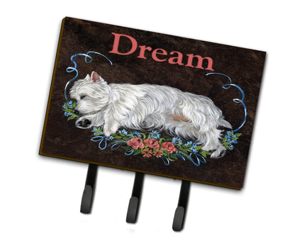 Caroline's Treasures PPP3278TH68 Westie Dream Leash or Key Holder, Wall Hooks, Key Hooks Holder, Coat Rack Wall Mount, Coat Hooks, Hooks for Hanging Keys, Towels, Aprons, Leashes,