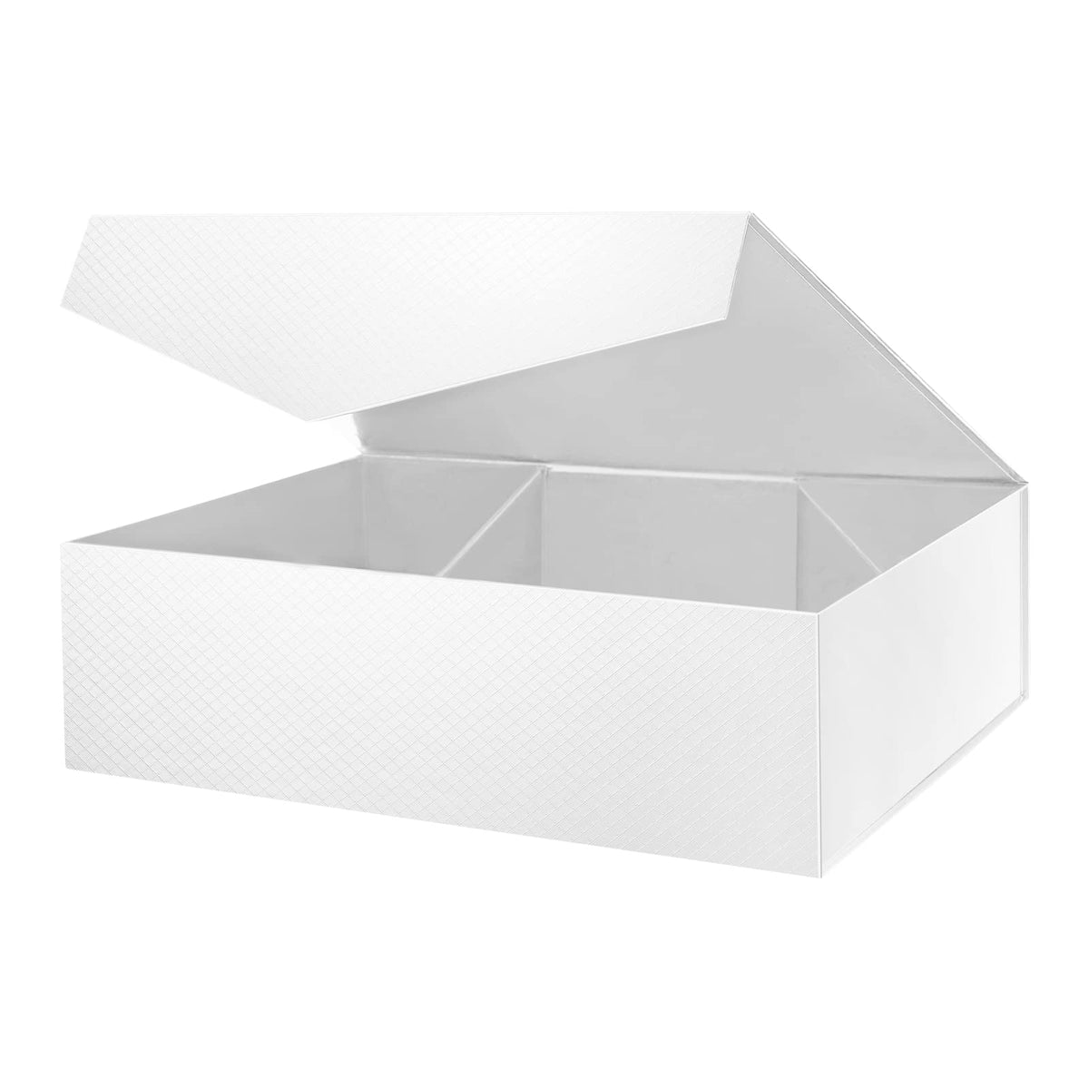 MALICPLUS Extra Large Gift Box with Lids for Mothers Day 17x14.5x5.5 Inches, White Bridesmaids Proposal Box with Magnetic Closure for All Occasion (Lattice Texture)