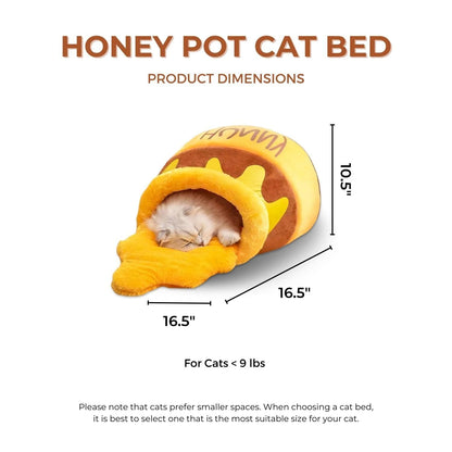 PECHVINO Honey Pot Cat Bed - Comfortable Memory Foam Pet Furniture with Removable Cushion - Stylish and Washable Cat Bed for Small Cats and Breeds