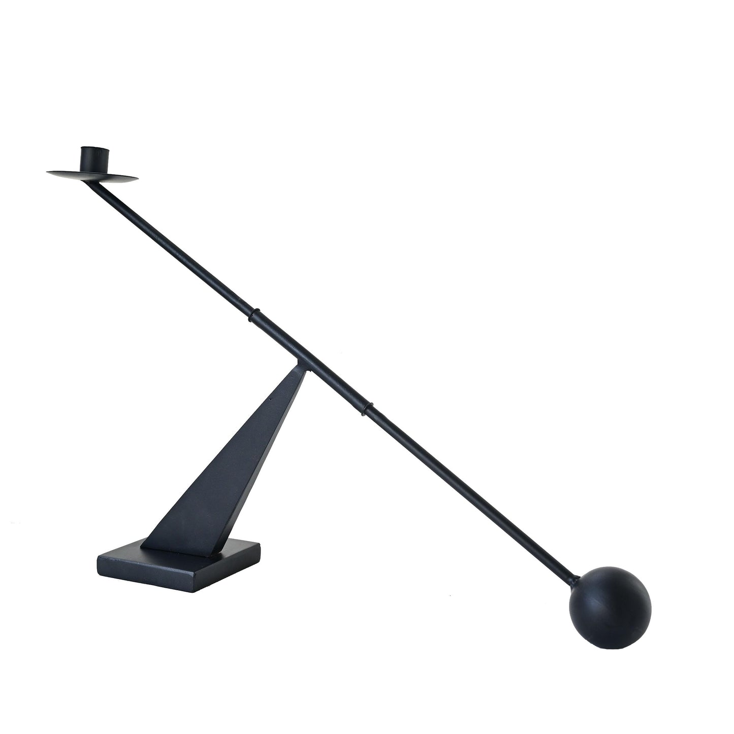 Remenna Black Metal Modern Candle Holder Candlestick Holders Decorative Candle Stand, Tapered Candle Holders Home Decoration 19 inch