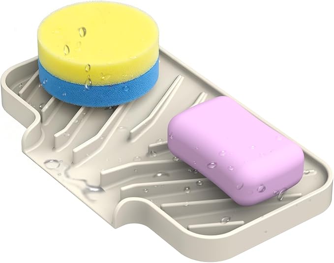 Sponge Holder for Kitchen Sink, Dish Sponge Holder & Soap Tray