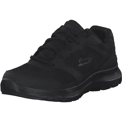 Skechers Men's Flex Advantage 4.0 Sneaker, Black Leather Mesh Pu Black Trim, 10 UK