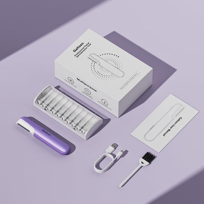Dermaplaning Tool for Women Pink - Facial Exfoliation & Peach Fuzz Hair Removal with Rechargeable Sonic Edge Technology, 10 Refill Blades