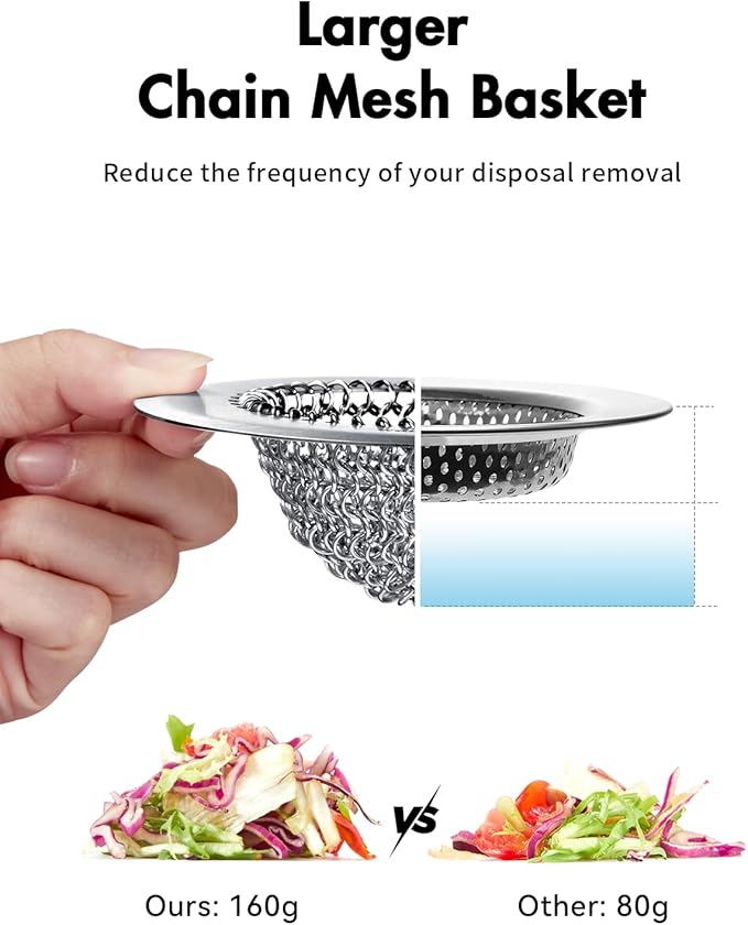 Sink Strainer with Stopper, Wokdada Revolutionary Clog-Free Food Catcher