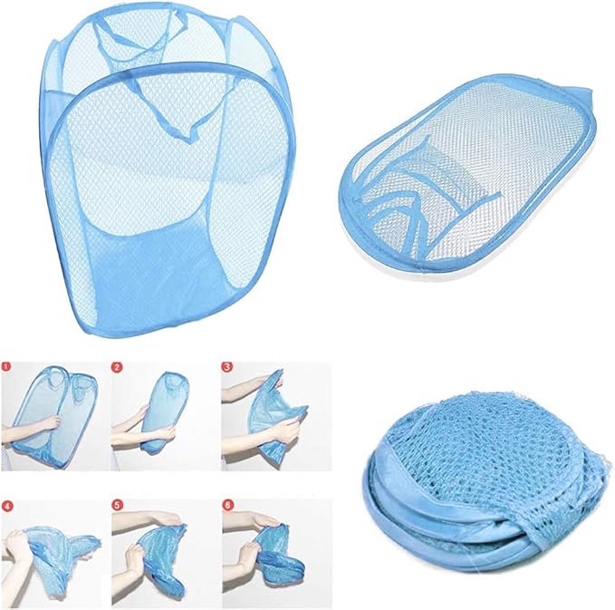 RZJZGZ Foldable Pop-Up Mesh Laundry Hamper