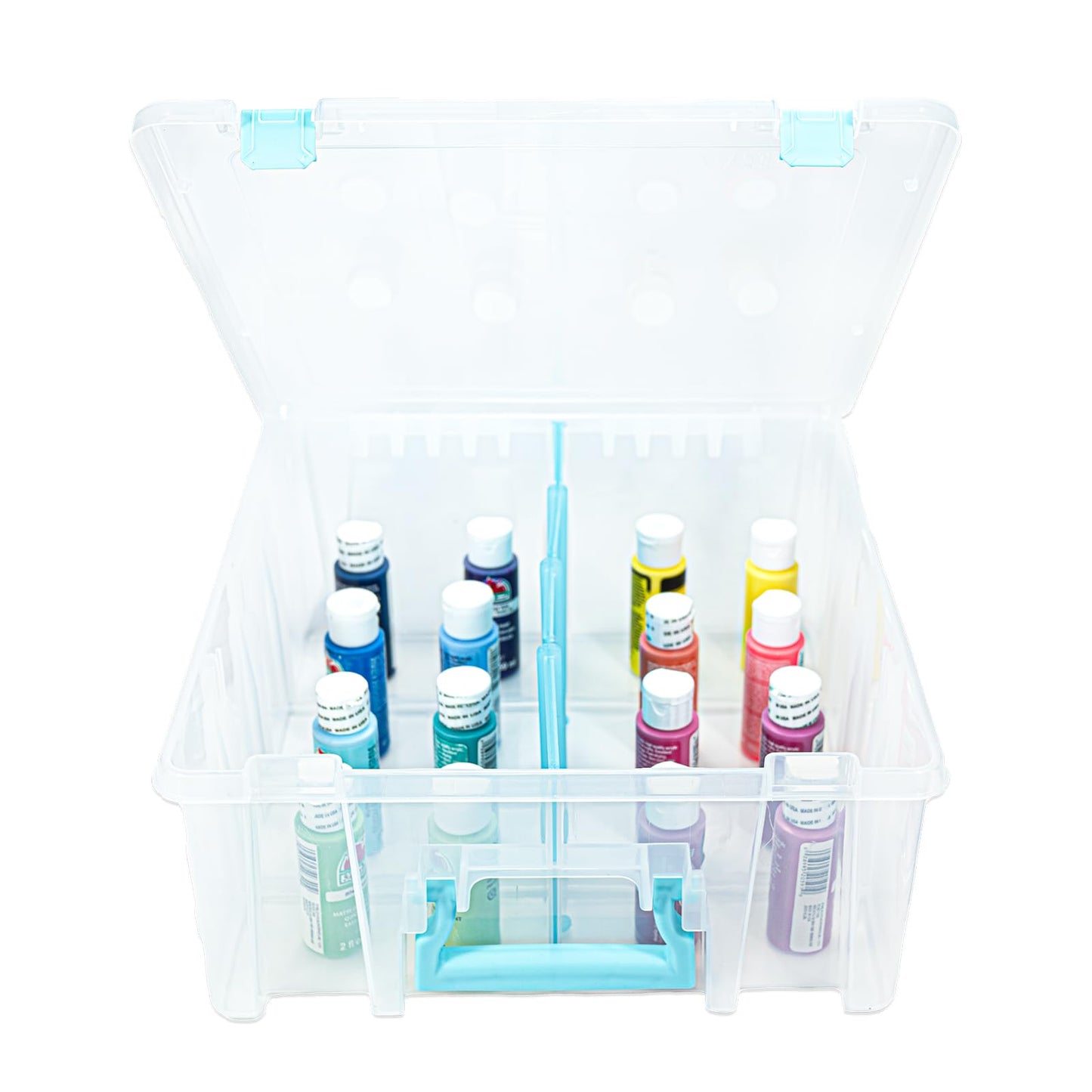 ArtBin Super Satchel Double Deep, Dividers, 6990RH, Polypropylene Plastic, Clear & Aqua