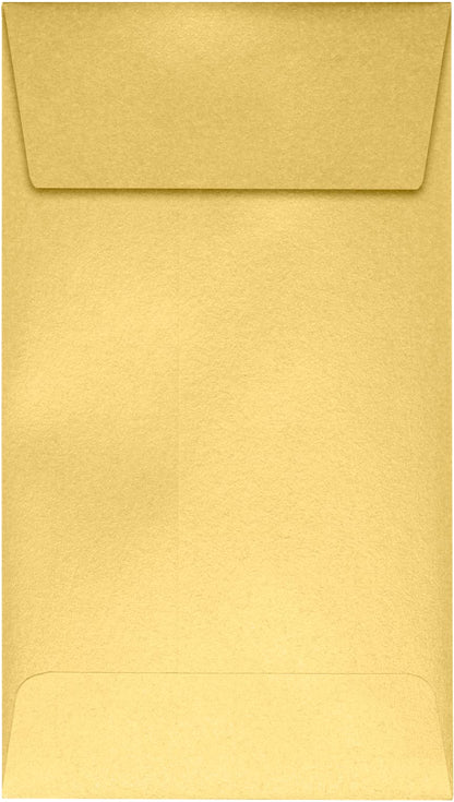LUXPaper #5 1/2 Coin Envelopes | Peel & Press | 3 1/8" x 5 1/2" | Gold Metallic | 80lb. Text | 50 Qty