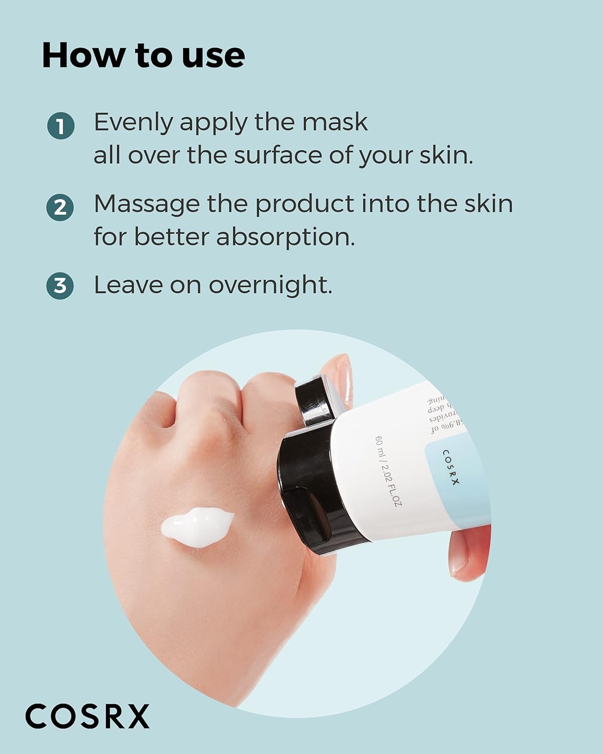 COSRX Ultimate Nourishing Rice Overnight Spa Mask 60ml | Rice Extract 68% and Niacinamide 2% | Korean Skin Care, Animal Testing Free, Paraben Free