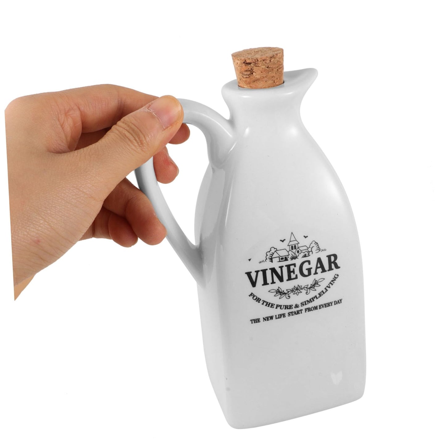 4pcs Seasoning Bottle Set Liquid Condiment Pot Ceramics Soy Sauce Dispenser Condiment Bottle Vinegar Dispenser Small Simple Sauce Bottles Vintage Vinegar Jar Oil Pot White Pottery