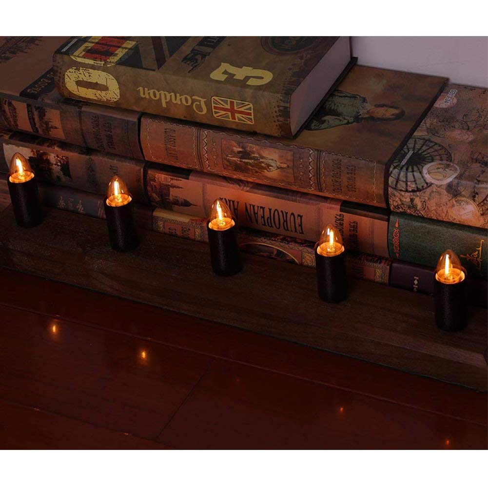 Tsunetani-C7 Edison 0.5W Equivalent to 5 Watt Incandescent LED Filament Mini Night Light Bulbs - E12 Candelabra Base 2200K Ultra Warm White for Home Decorate 50Lumens - 10Pack (Amber Glass)