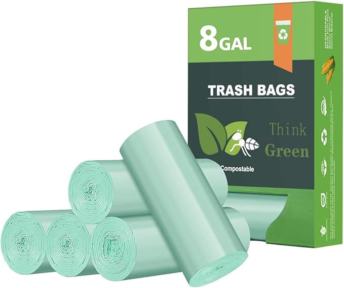 Biodegradable 8 Gallon Trash Bags, AYOTEE Garbage Bags 8 gallon, Compostable